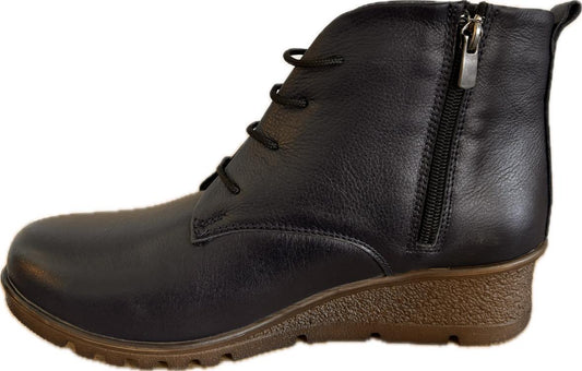 Tesselli Merve Wedge Ankle Boot Navy