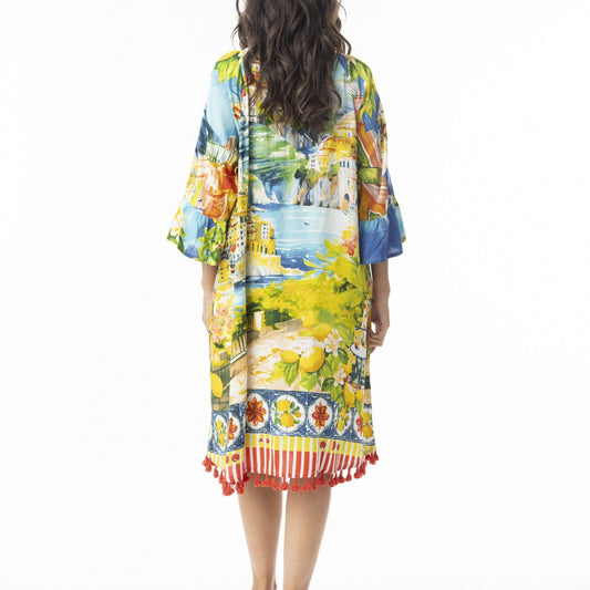 Orientique Frill Sleeved Tassel Dress