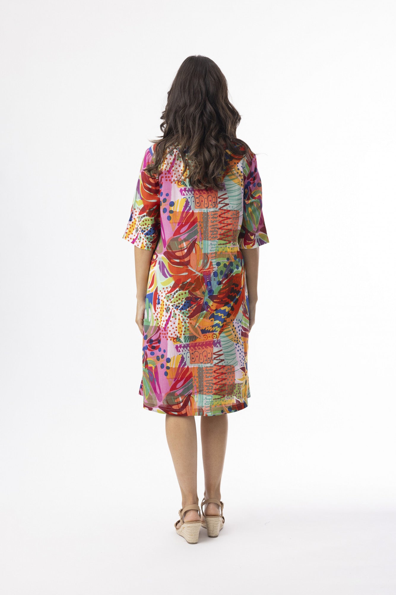 Orientique Printed Contemporary Dress 20149T Tropical
