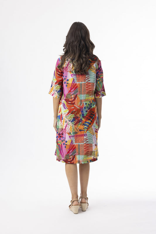 Orientique Printed Contemporary Dress 20149T Tropical