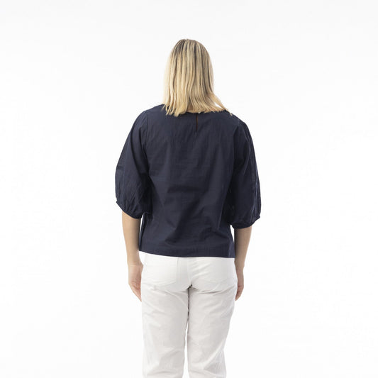 Orientique Cotton Slub Essentials Top Puff Sleeve