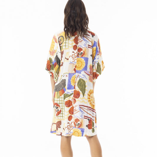 Orientique Escape Puff Sleeve Dress