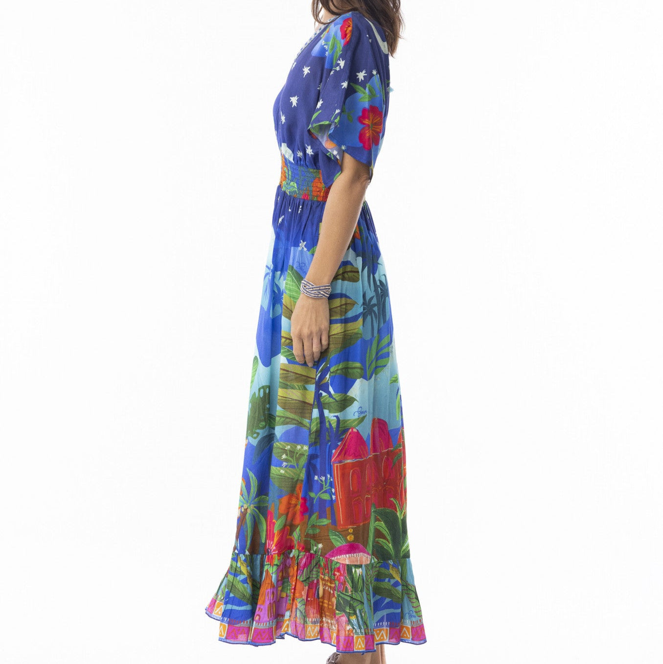 Orientique Arabian Nights Shirred Waist Dress