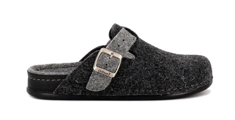 Dr Feet Harley Slipper Black Unisex