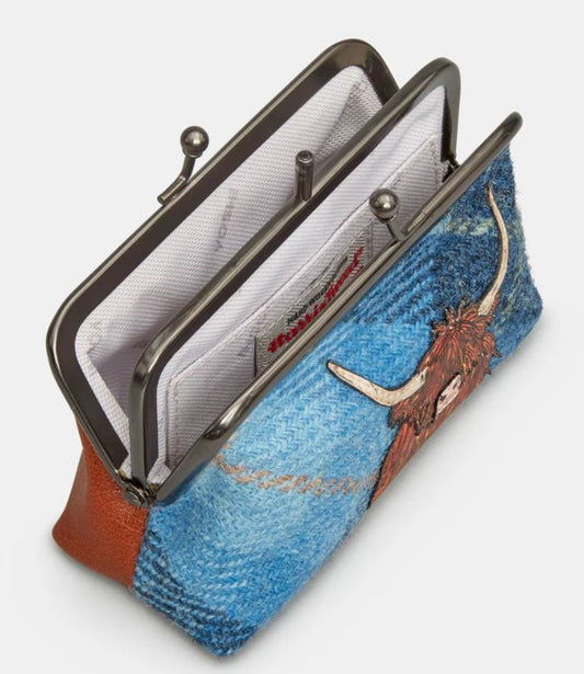 Yoshi Leather Highland Cow Aubrey Frame Purse