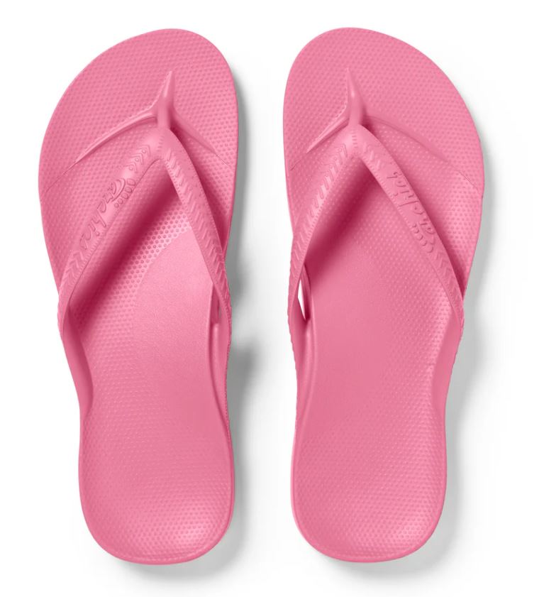 Archies Arch Support Thongs Hot Pink