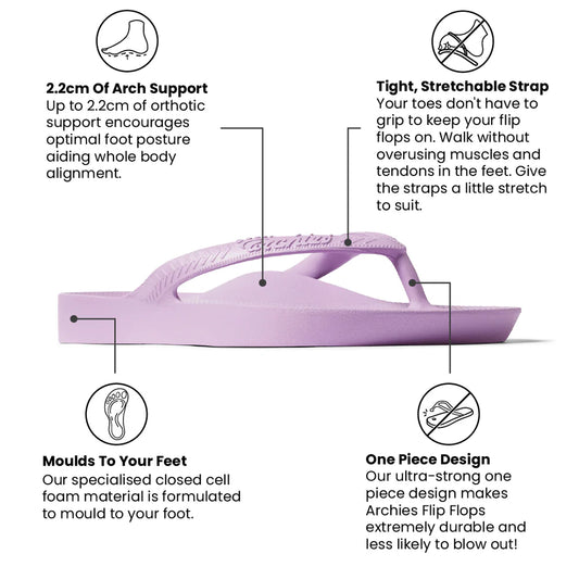 Archies Arch Support Thongs Lilac