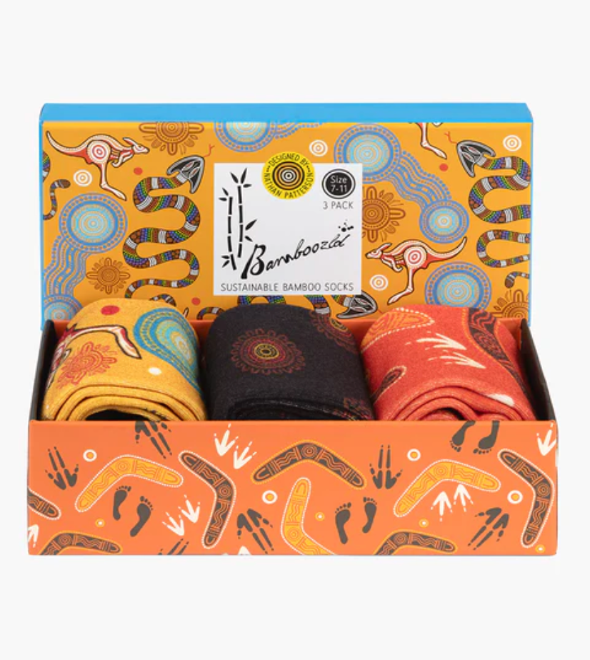 Bamboozld Mens Native Australian Dreamtime Socks 3pk gift box