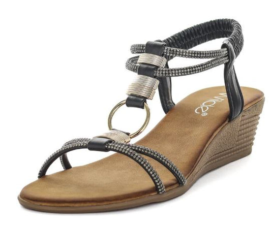 Wilde Selda Rhinestone Wedge Sandal