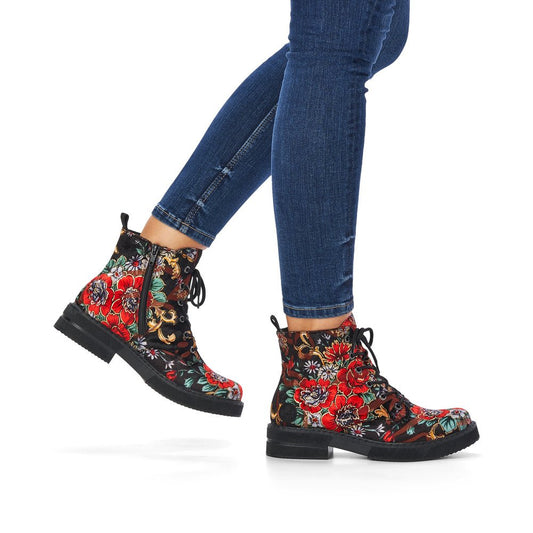 Rieker Floral Ankle Boots 72010-90