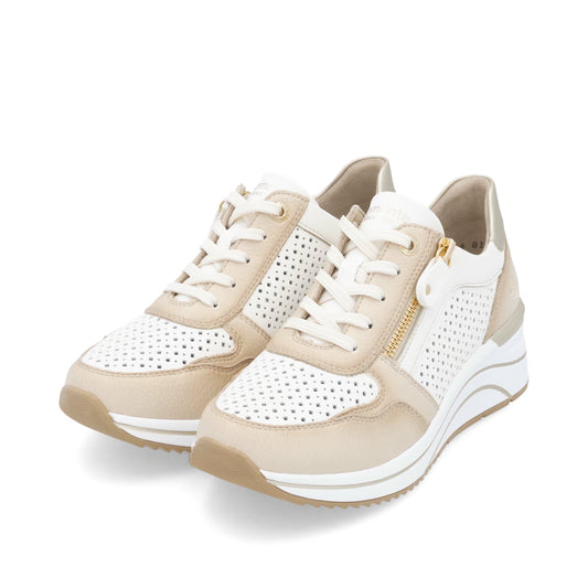 Remonte D0T14 Crema Wedge Sneaker
