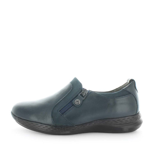 Kiarflex Kariel Side Zip Leather Shoes Navy
