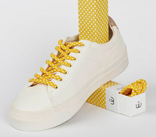 Sliwils Shoelaces Yellow Polka Dot 120cm