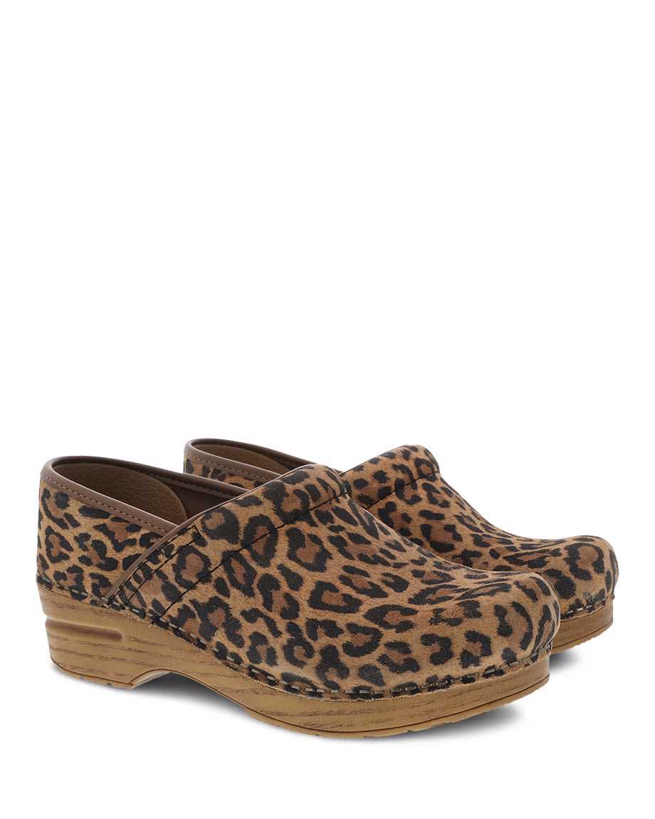 Dansko Pro Leopard Suede Clog 