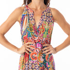 Orientique Round Neck Sleeveless Maxi Dress