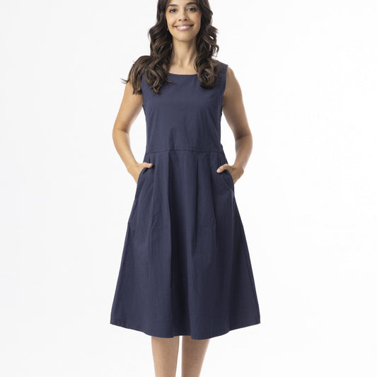 Orientique Sleeveless Pleated Bangalene Dress