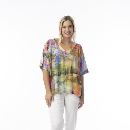 Orientique Digitial Print Boxy Top