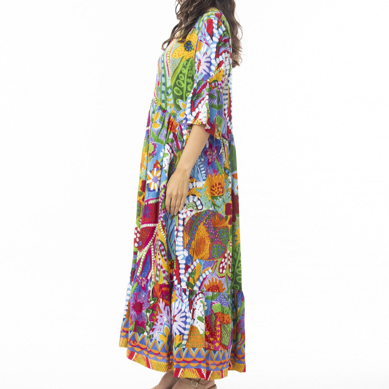 Orientique Ipanema Midi Frill Hem Peak Dress