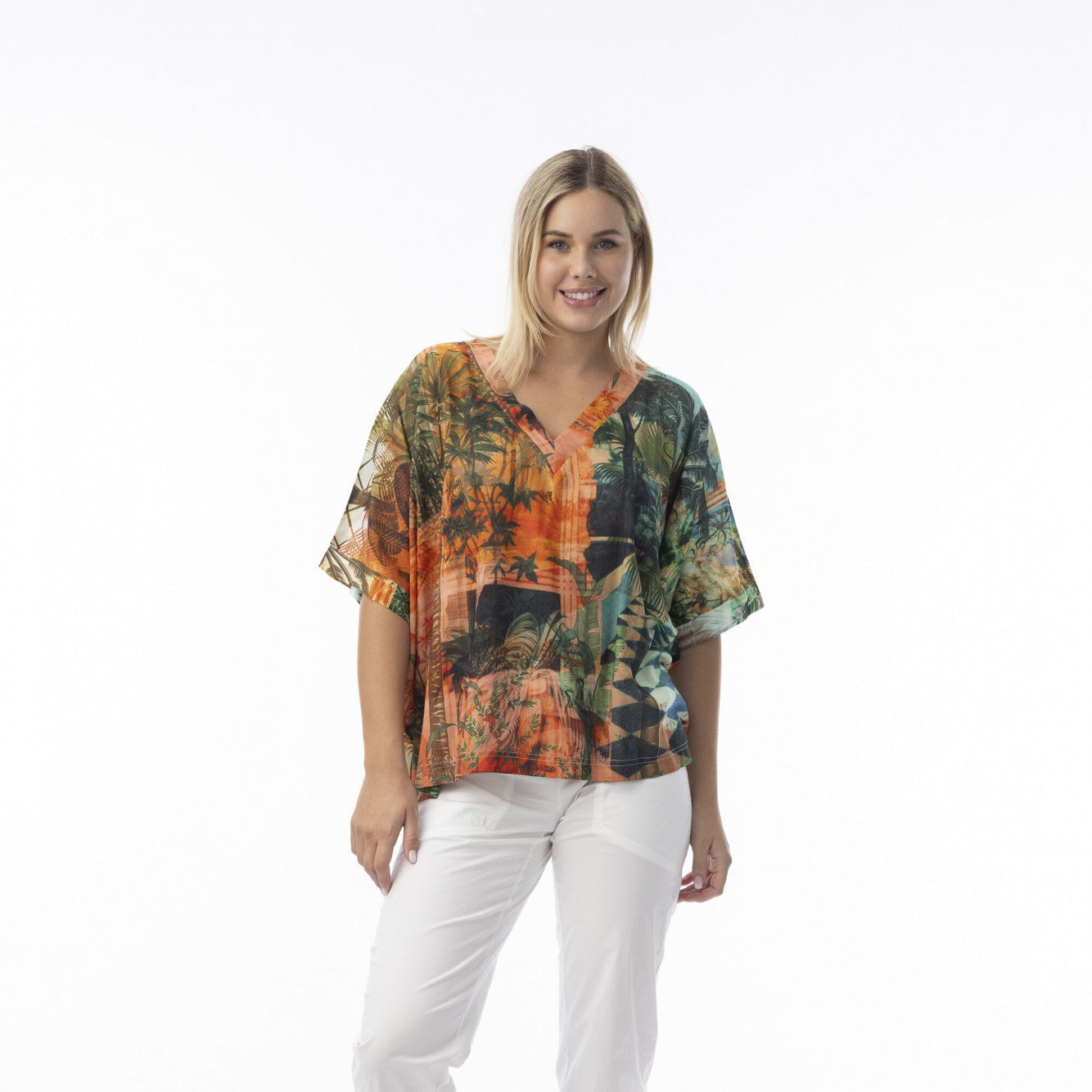 Orientique Digitial Print Boxy Top