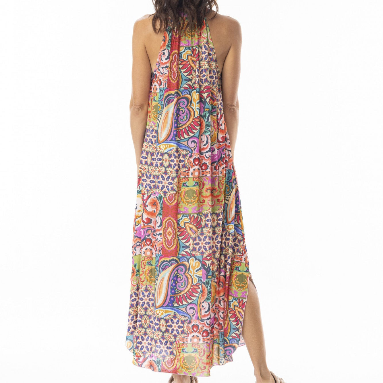 Orientique Round Neck Sleeveless Maxi Dress