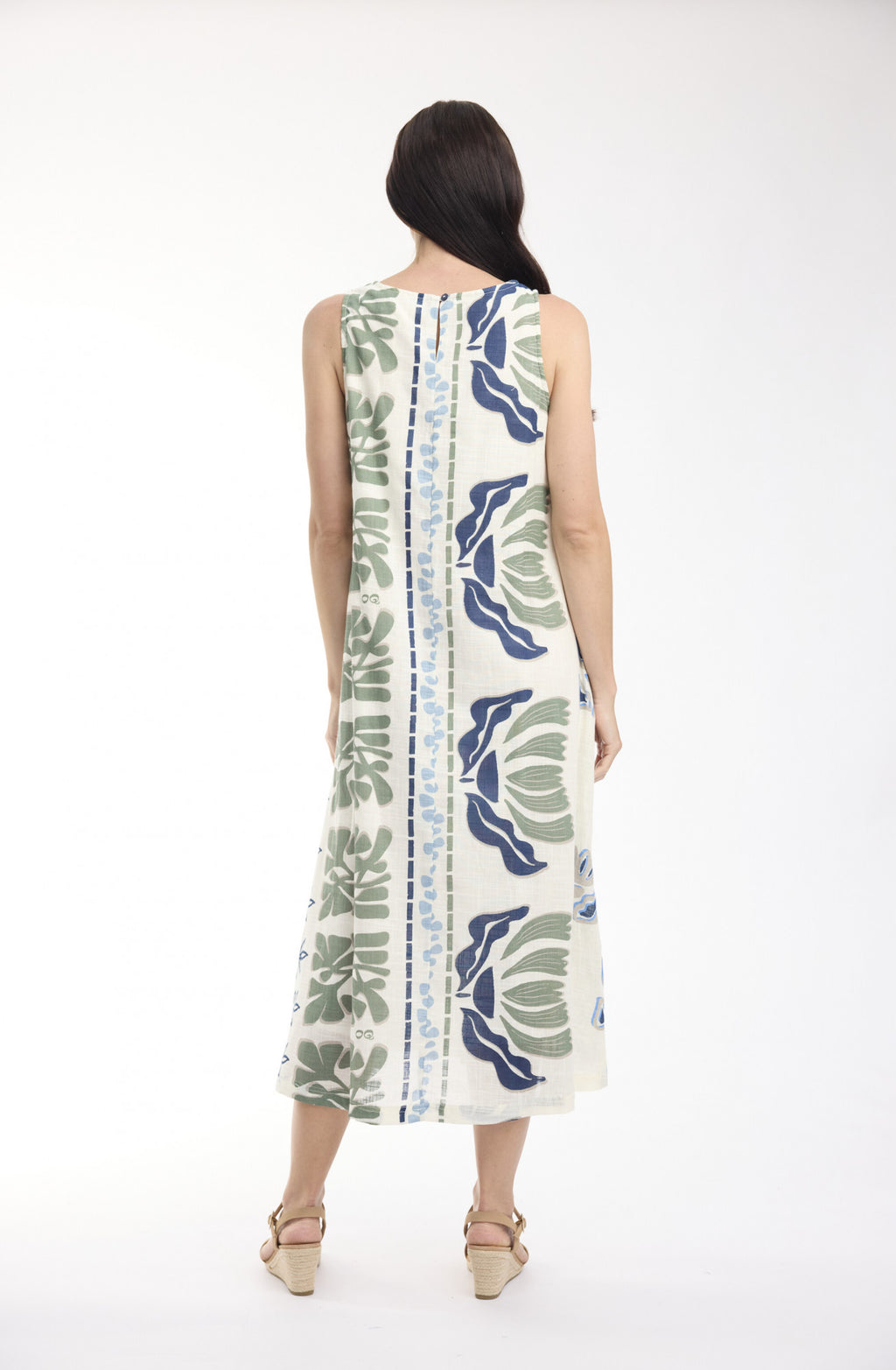 Orientique Dress Midi Sleeveless