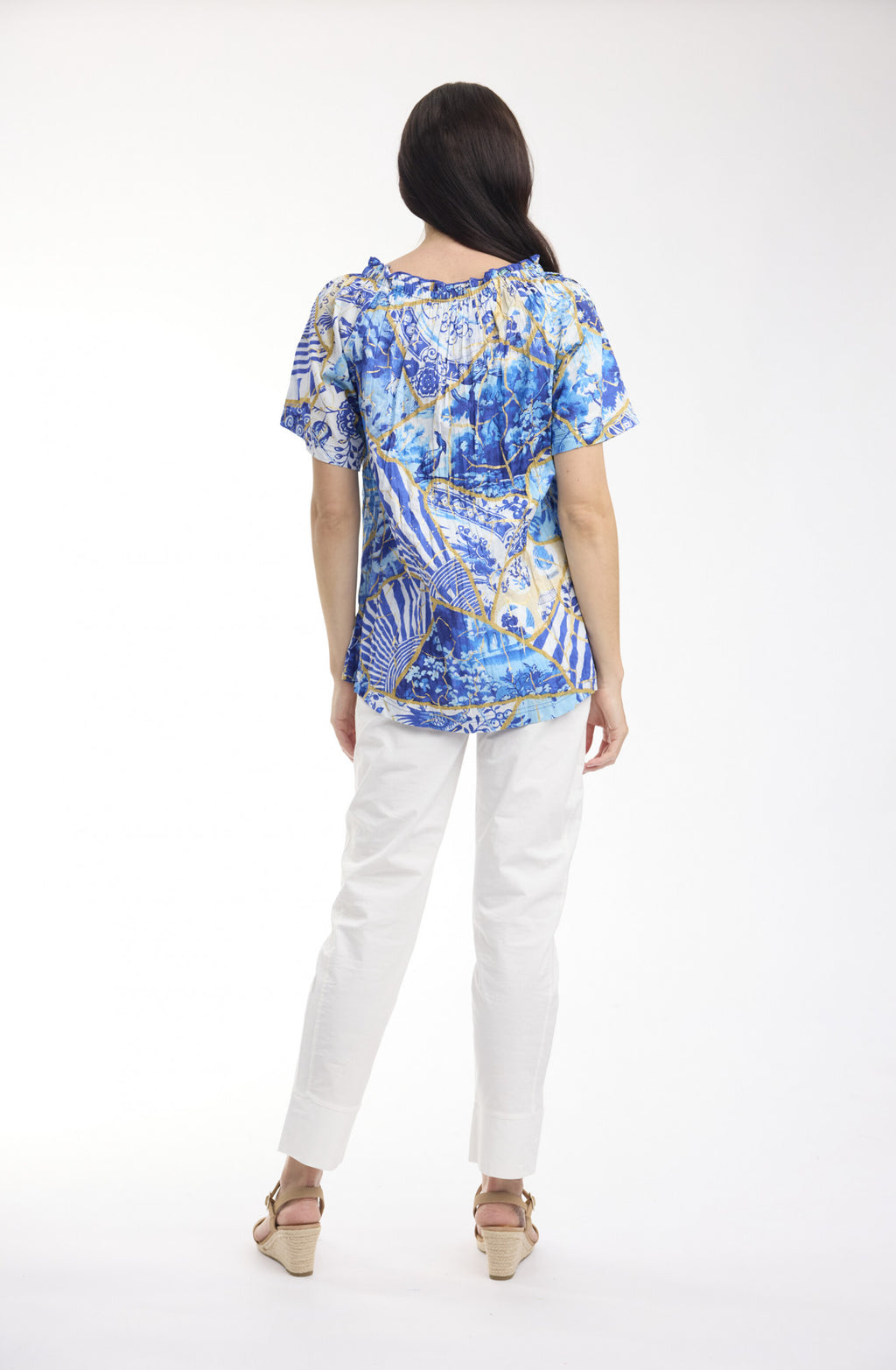 Orientique 50 Years Oriental Top Frill Neckline