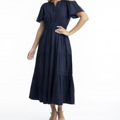 Orientique Essentials Poplin Maxi Dress with Ruched Waist