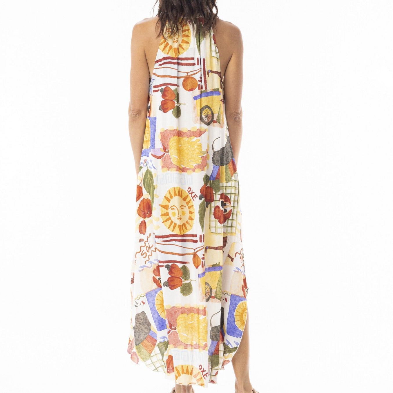 Orientique Round Neck Sleeveless Maxi Dress