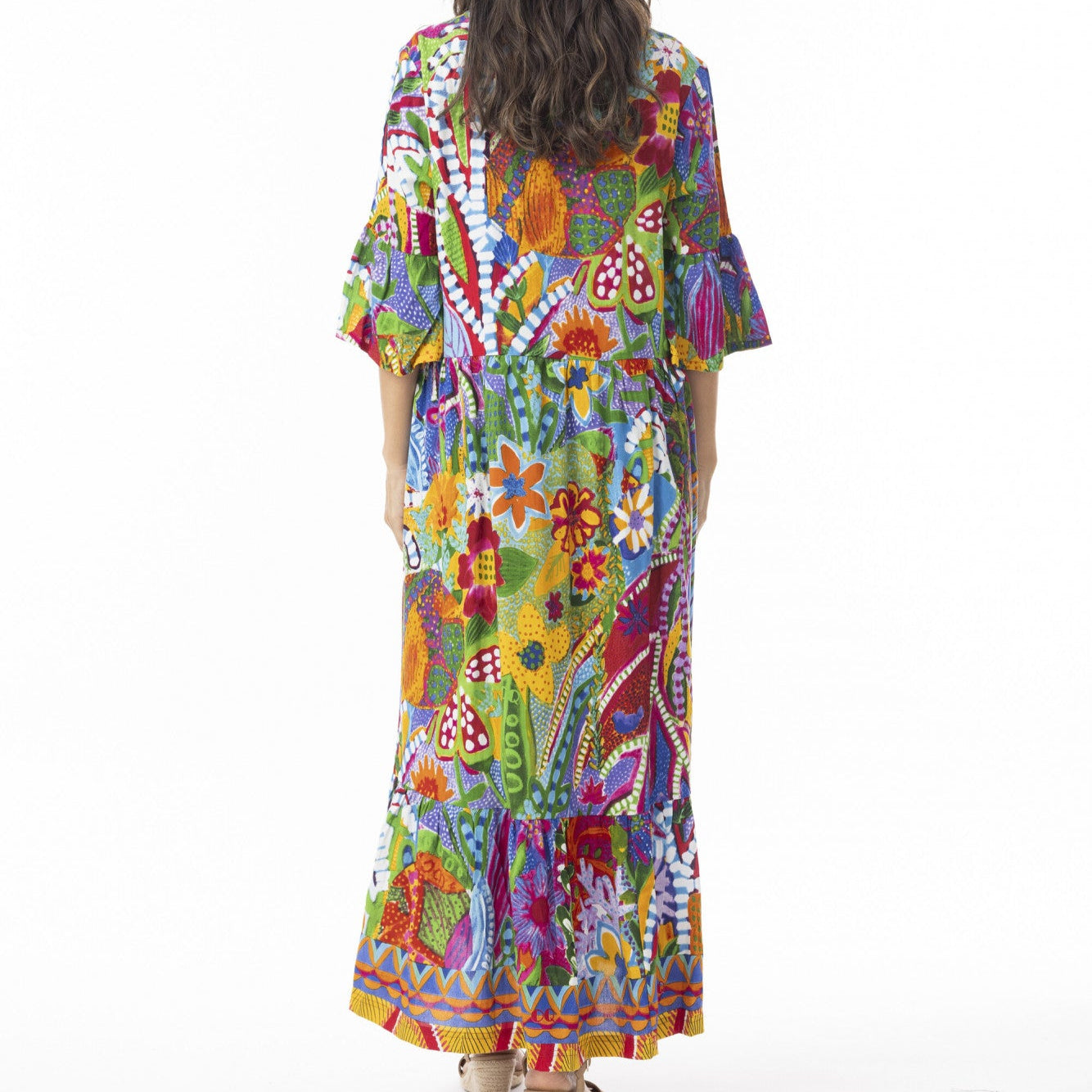 Orientique Ipanema Midi Frill Hem Peak Dress