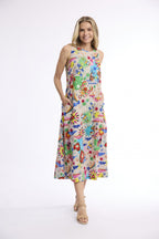 Orientique Dress Midi Sleeveless