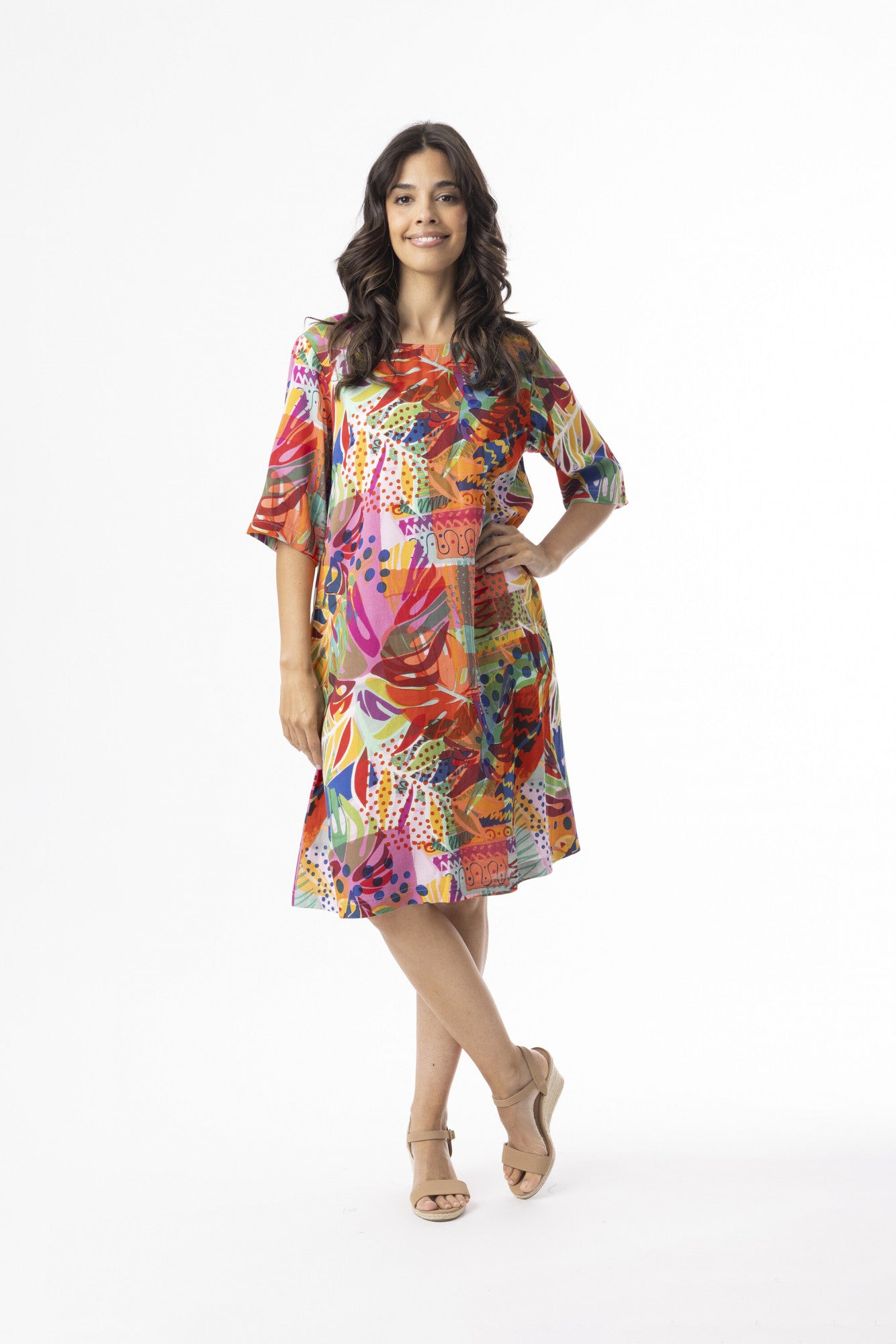 Orientique Printed Contemporary Dress 20149T Tropical