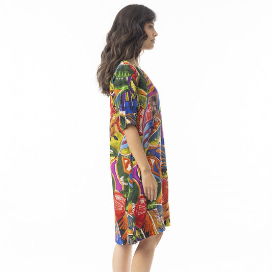 Orientique Printed Contemporary Dress Torgua