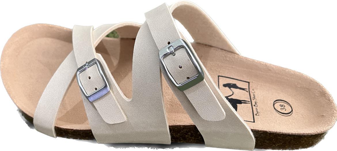 Byron Bay Shoe Co Vera Slide Cream