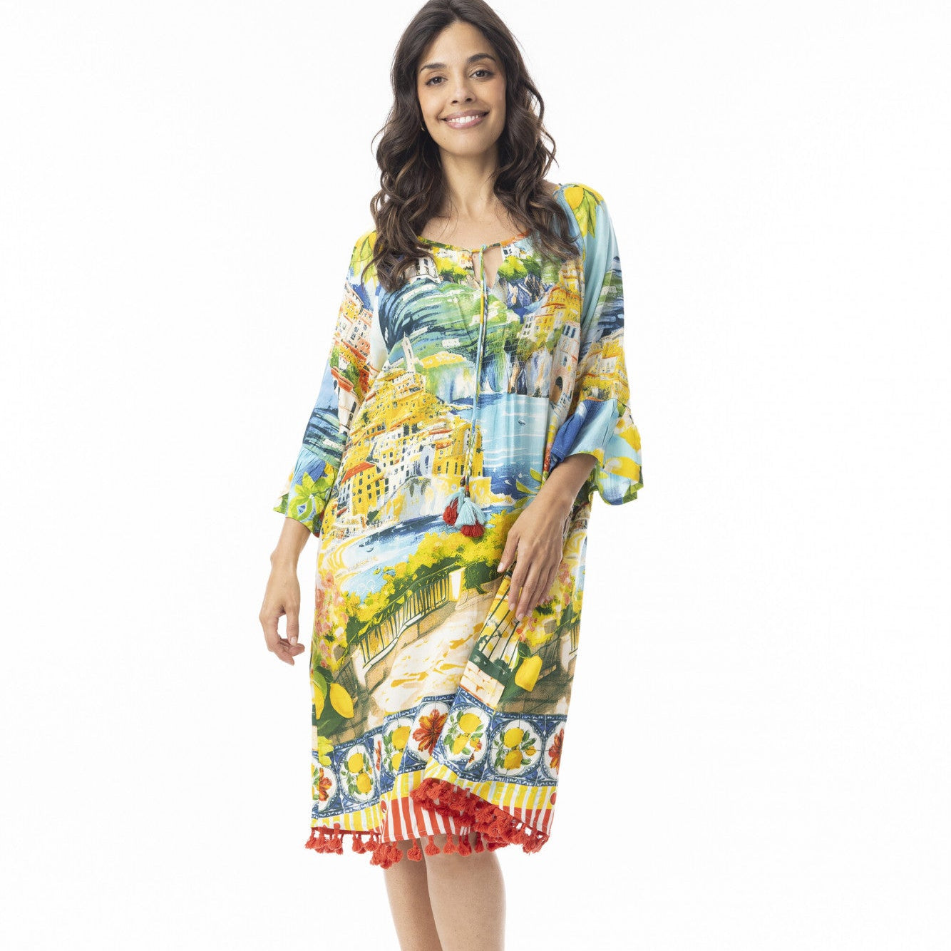 Orientique Frill Sleeved Tassel Dress