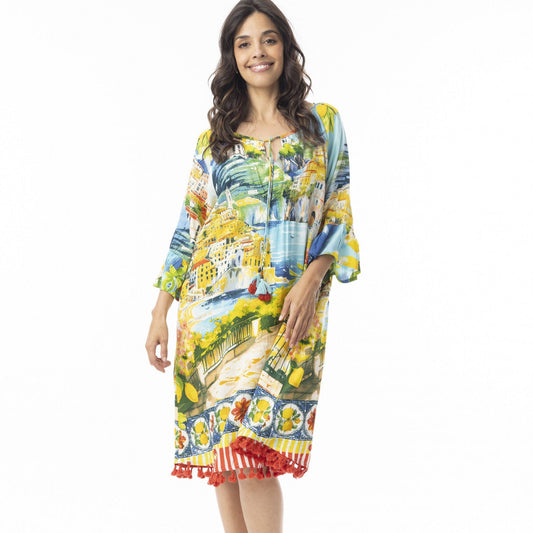 Orientique Frill Sleeved Tassel Dress