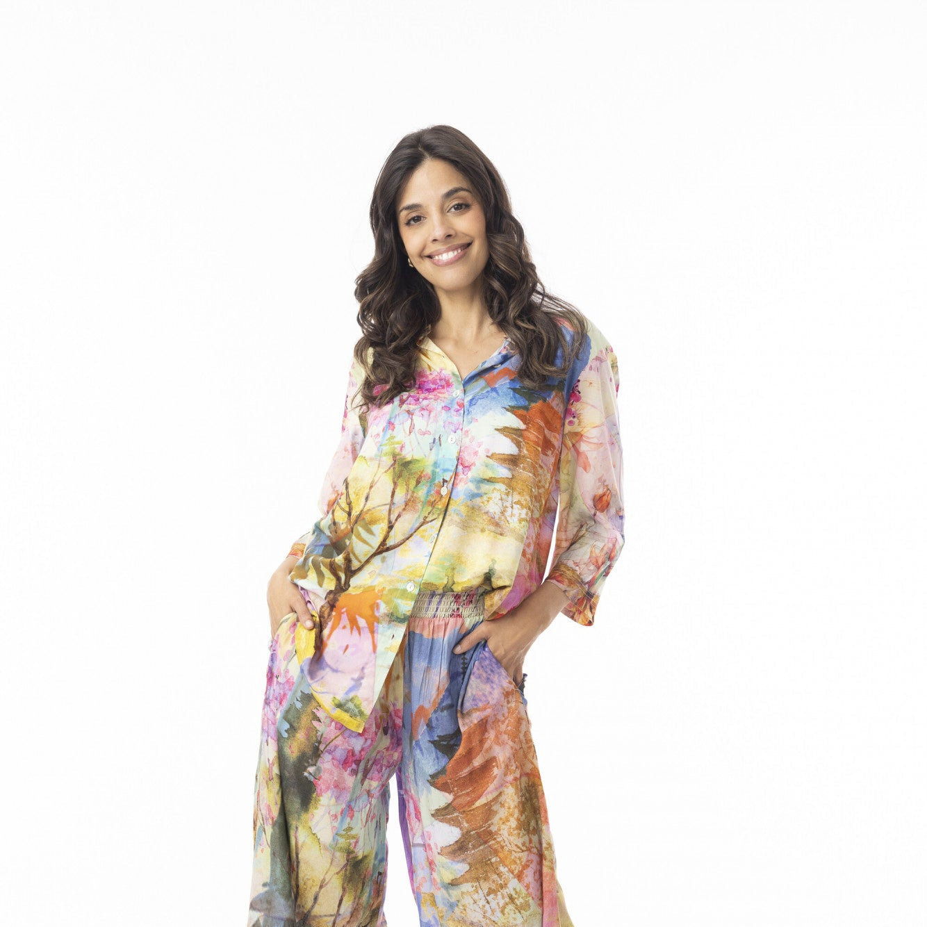 Orientique Digital Print Collared Shirt