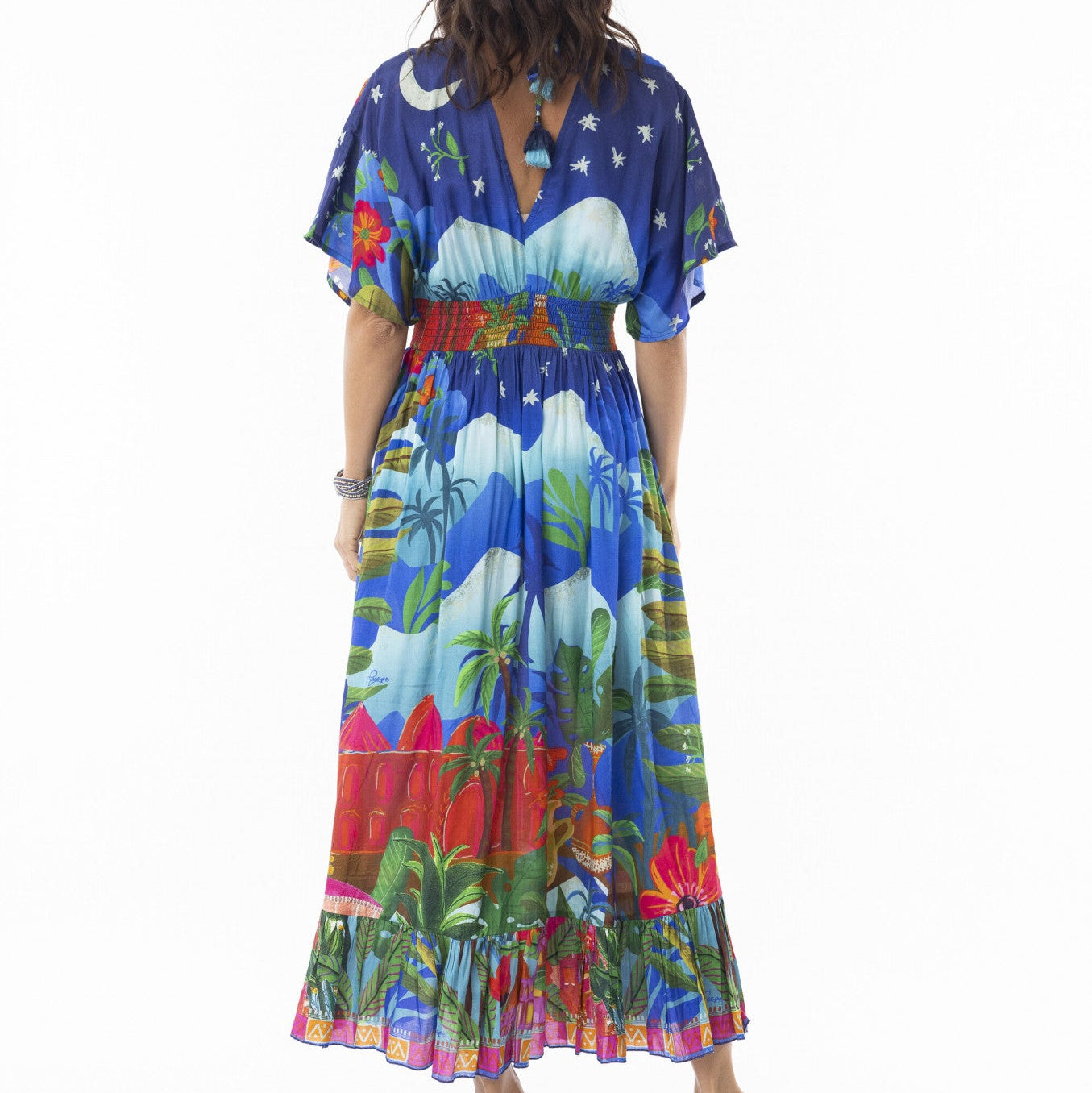 Orientique Arabian Nights Shirred Waist Dress