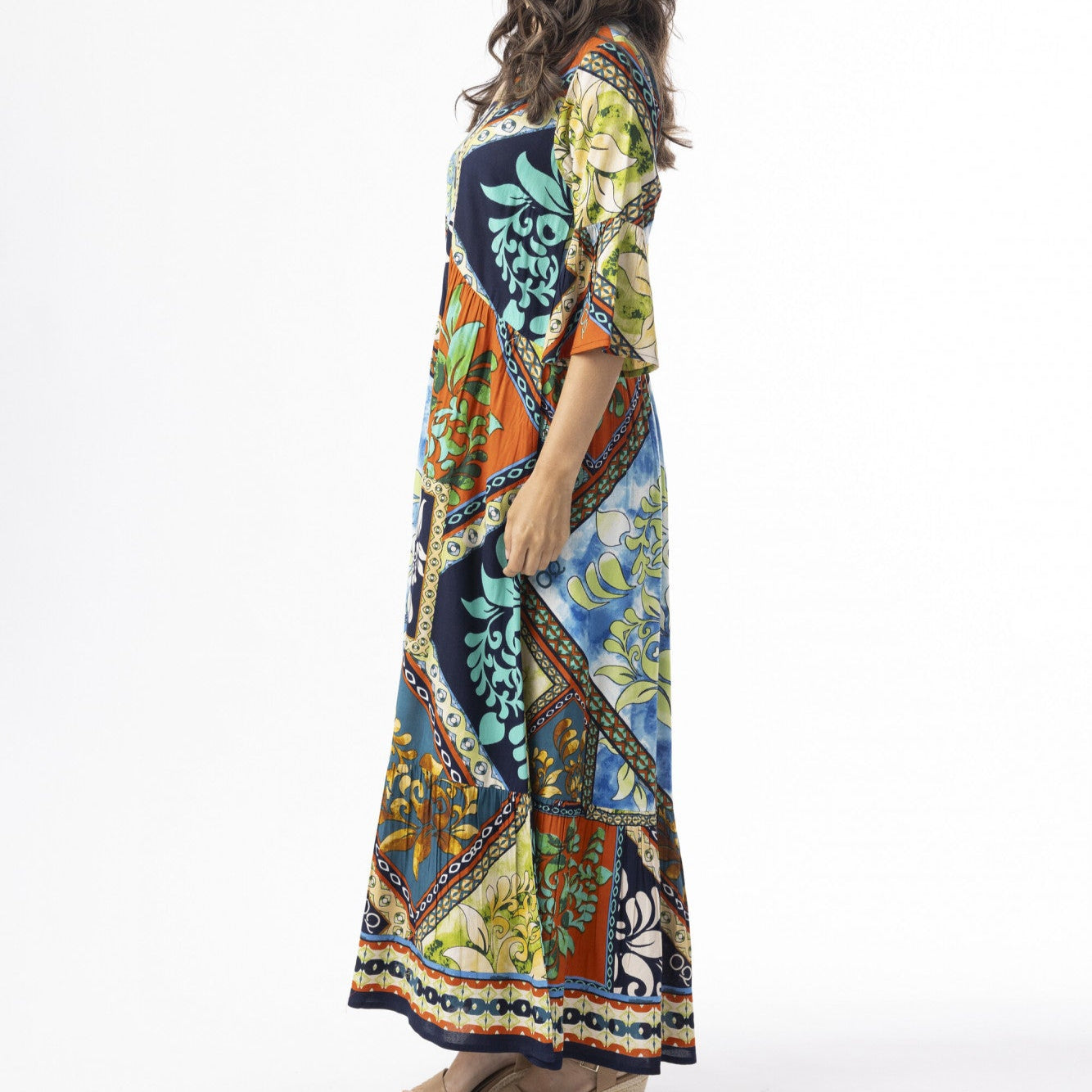 Orientique Ipanema Midi Frill Hem Peak Dress