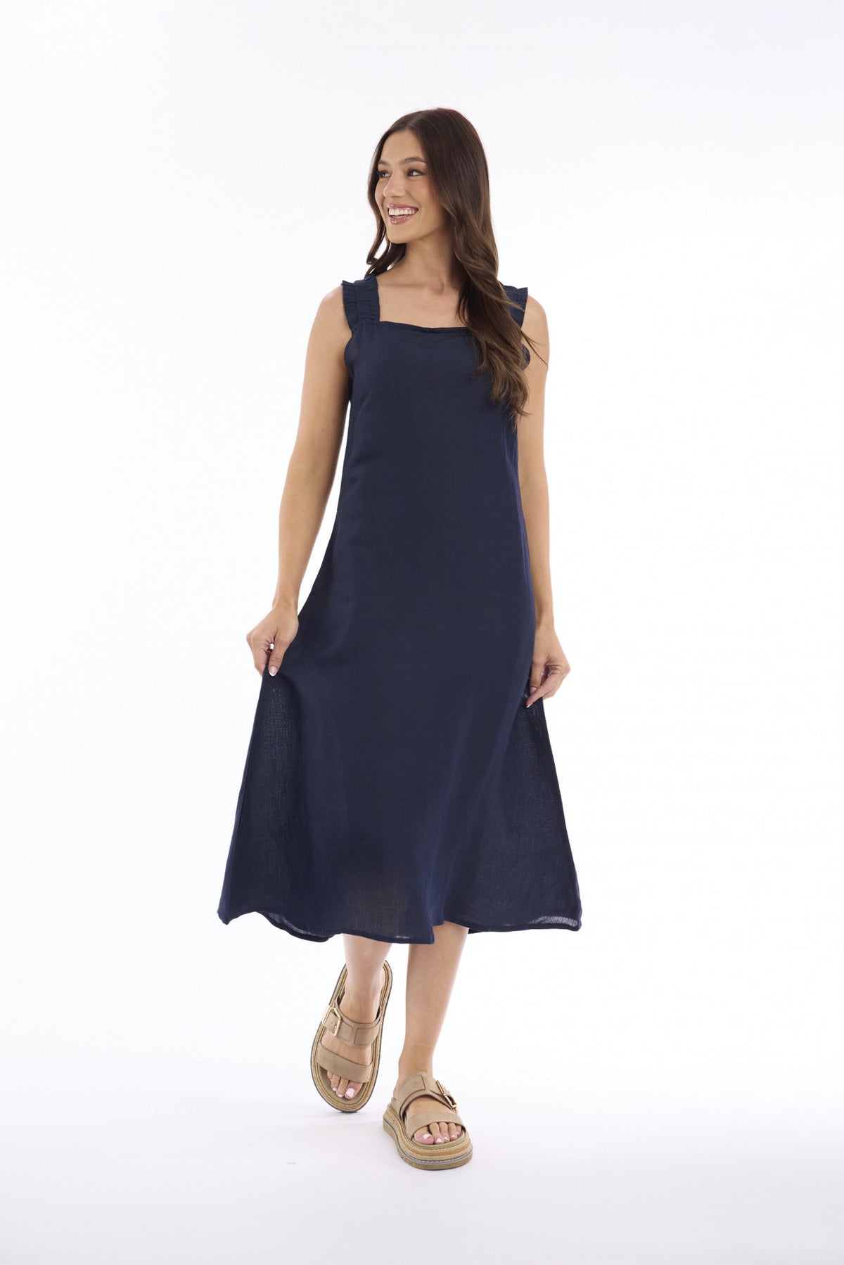 Orientique Escape Linen Strappy Dress
