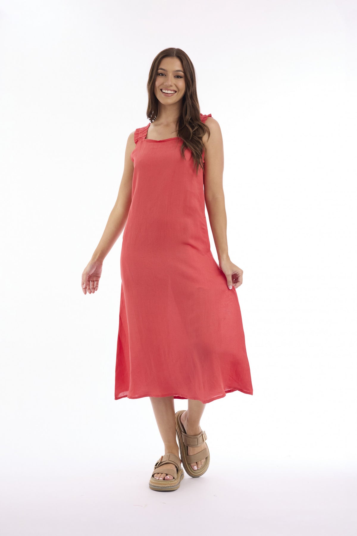 Orientique Escape Linen Strappy Dress