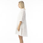 Orientique Essentials Broderie Frill Hem and Sleeves Dress