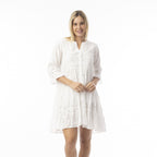 Orientique Essentials Broderie Frill Hem and Sleeves Dress