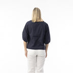 Orientique Cotton Slub Essentials Top Puff Sleeve