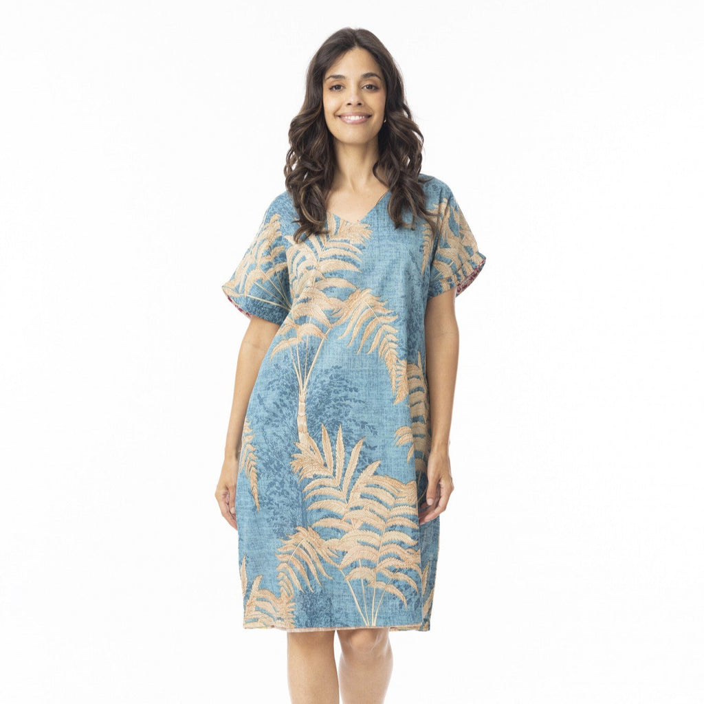 Orientique Ponta Verde Dress Reversible Short Sleeve
