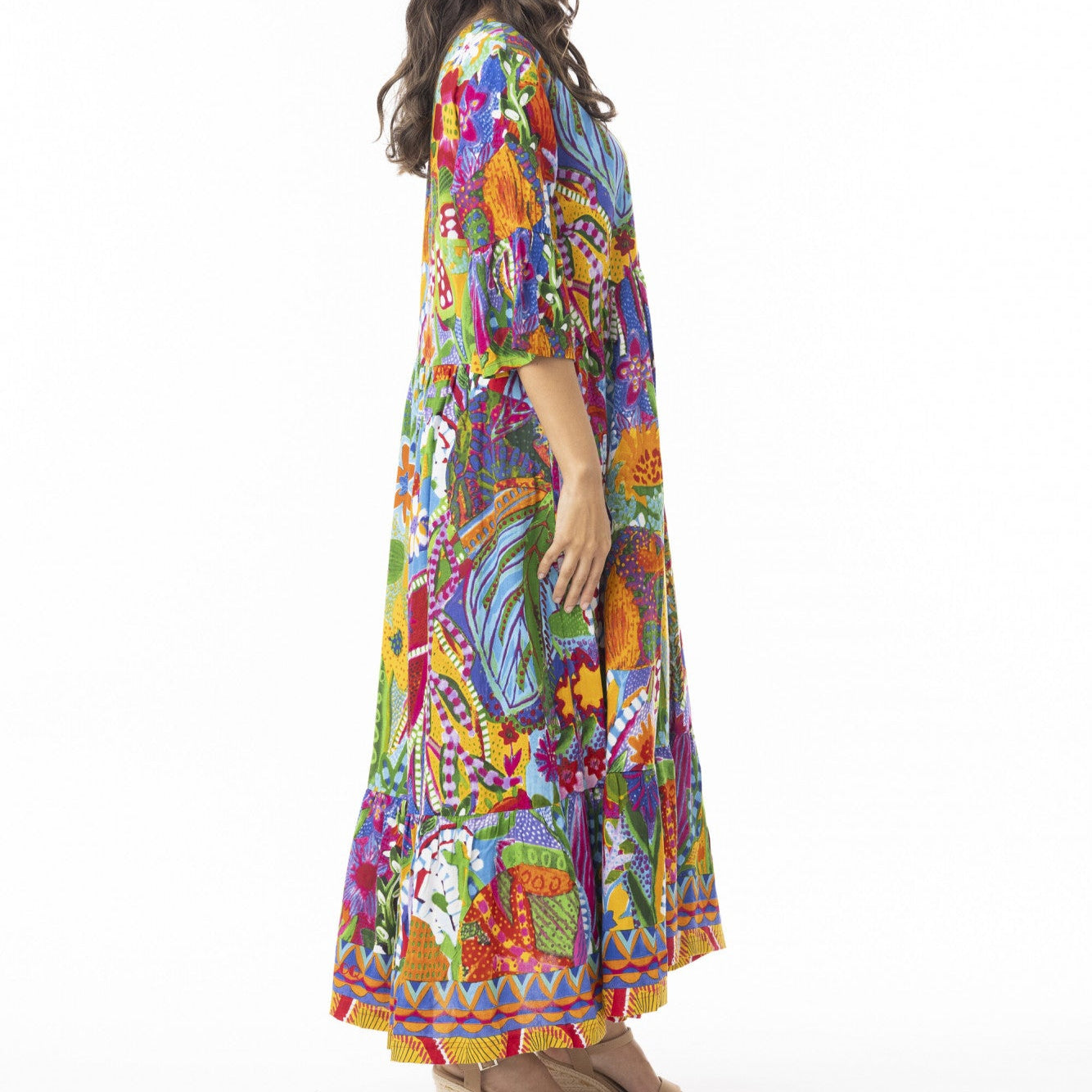 Orientique Ipanema Midi Frill Hem Peak Dress