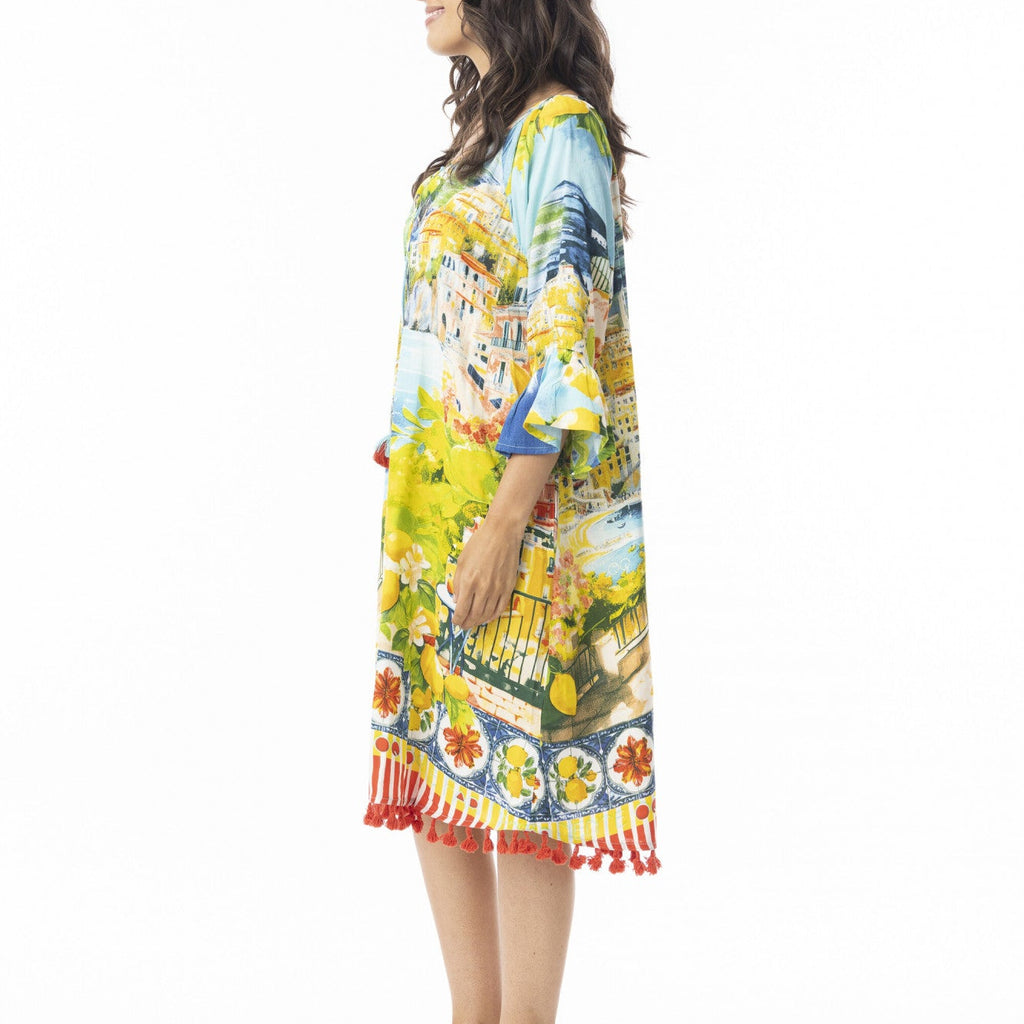 Orientique Frill Sleeved Tassel Dress