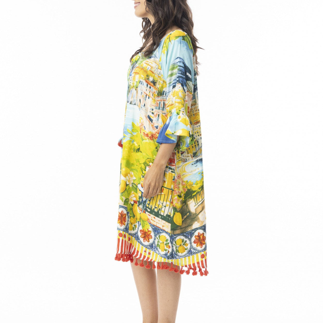 Orientique Frill Sleeved Tassel Dress