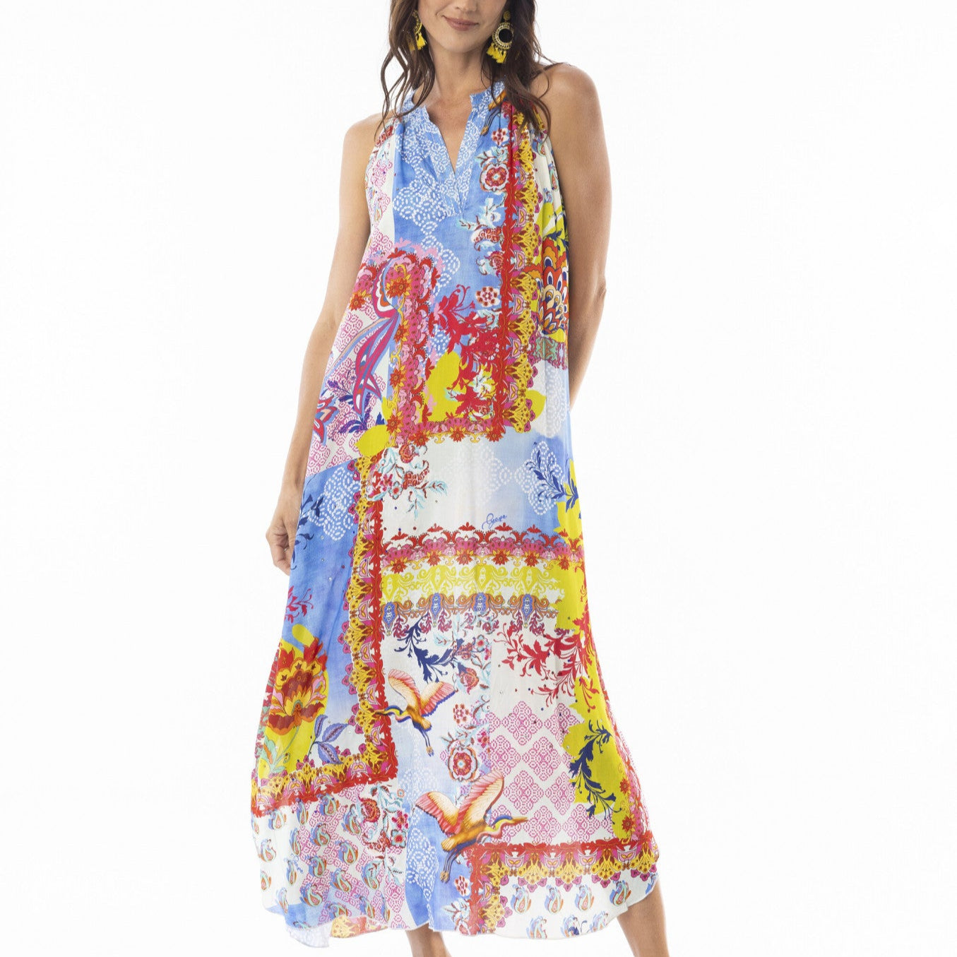 Orientique Round Neck Sleeveless Maxi Dress