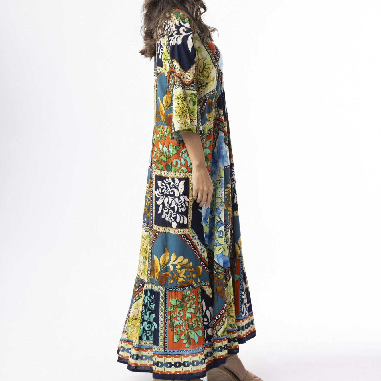 Orientique Ipanema Midi Frill Hem Peak Dress