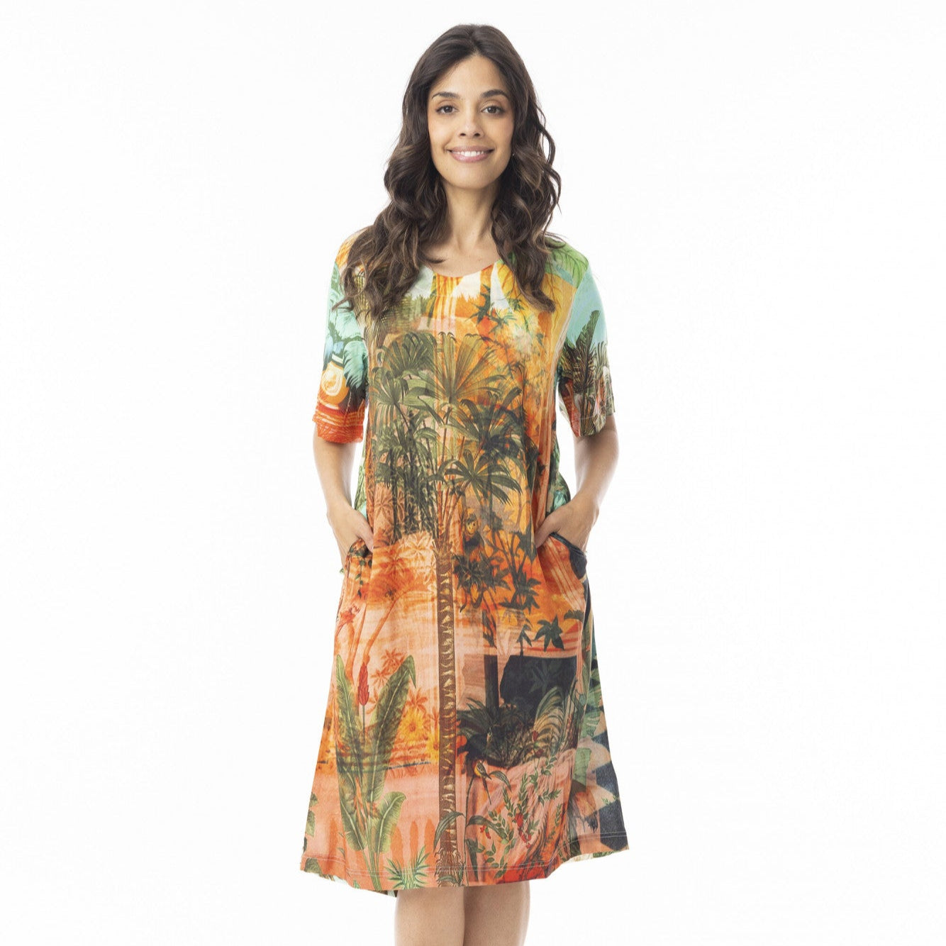 Orientique Digital Print Shift Dress